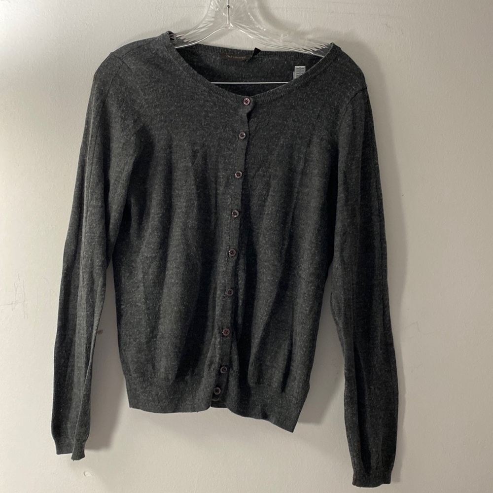 THE LIMITED | Gray Wool Blend Cardigan Sweater